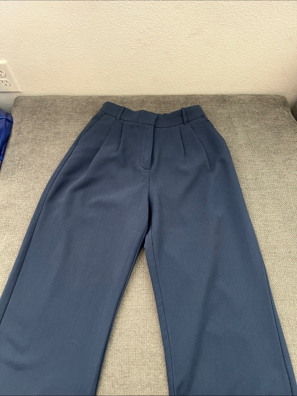 Abercrombie & Fitch Navy Straight-Leg Trousers